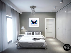 Projekt Mieszkania na Wilanowie 2 - Średnia szara sypialnia, styl nowoczesny - zdjęcie od Mitek Design