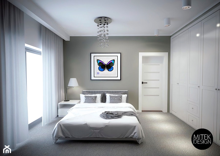 Projekt Mieszkania na Wilanowie 2 - Średnia szara sypialnia, styl nowoczesny - zdjęcie od Mitek Design