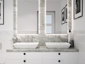 projekt łazienki - Mała na poddaszu bez okna łazienka, styl glamour - zdjęcie od marina suchorska architektura wnętrz