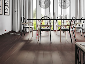 Kolekcja SENSES - Duża biała jadalnia jako osobne pomieszczenie, styl minimalistyczny - zdjęcie od Barlinek