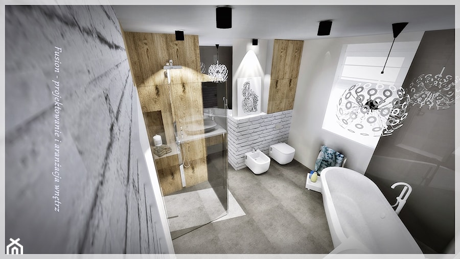 Łazienka w stylu skandynawskim - Łazienka, styl skandynawski - zdjęcie od Fusion- projektowanie i aranżacja wnętrz