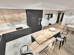 Salon - Kuchnia, styl nowoczesny - zdjęcie od Fusion- projektowanie i aranżacja wnętrz