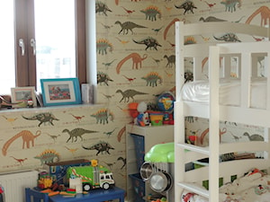 MIESZKANIE W POZNANIU - Mały beżowy pokój dziecka dla dziecka dla chłopca dla rodzeństwa, styl nowoczesny - zdjęcie od Studio Projektowe RoRO interior + design