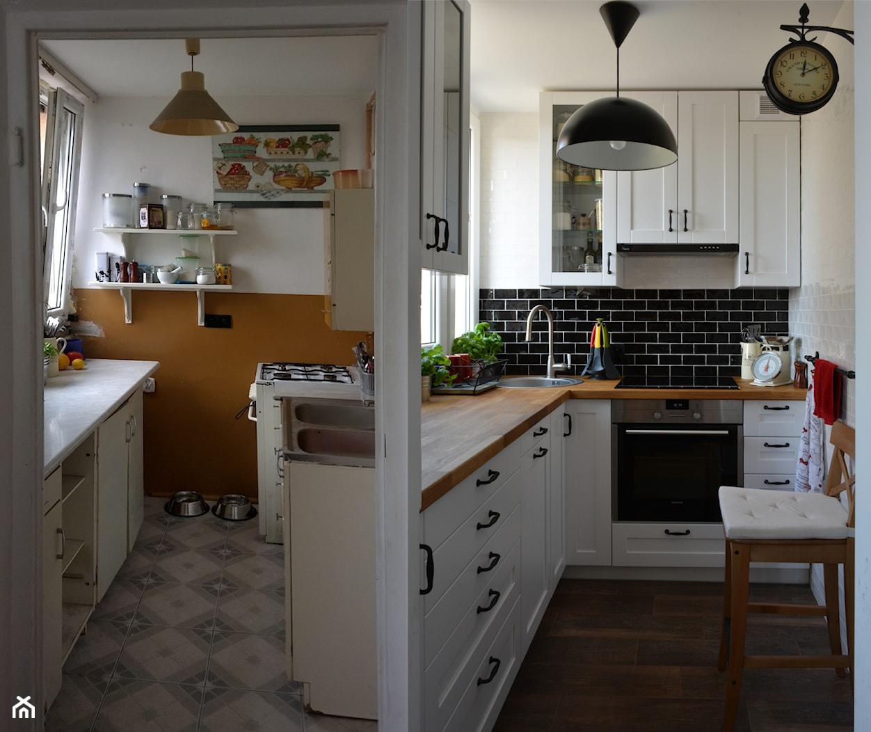 Mała wielka kuchnia - Mała zamknięta biała z zabudowaną lodówką kuchnia w kształcie litery l, styl skandynawski - zdjęcie od Agnieszka Bartoszek 2 - Homebook