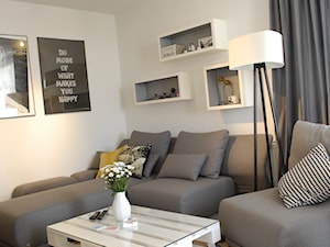 Mieszkanie Stabłowice - Średni biały salon, styl skandynawski - zdjęcie od Design Plus Dorota Pawłowska