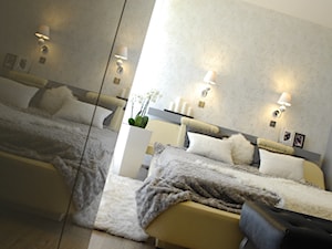Mieszkanie Stabłowice - Średnia beżowa szara sypialnia, styl tradycyjny - zdjęcie od Design Plus Dorota Pawłowska
