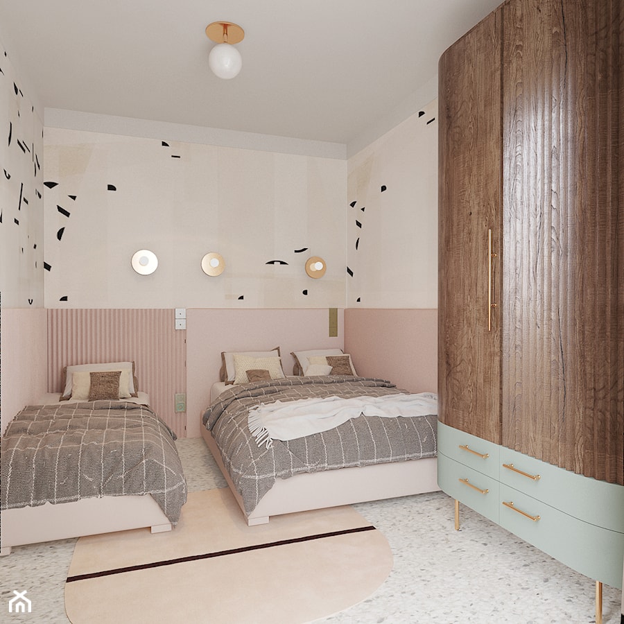 Projekt w Świnoujściu - Średnia beżowa sypialnia, styl nowoczesny - zdjęcie od COI Pracownia Architektury Wnętrz