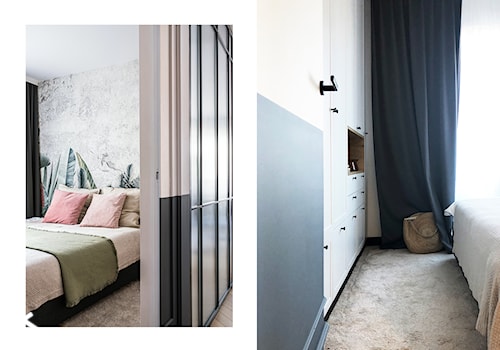Mieszkanie w Poznaniu - Mała biała szara sypialnia, styl nowoczesny - zdjęcie od COI Pracownia Architektury Wnętrz