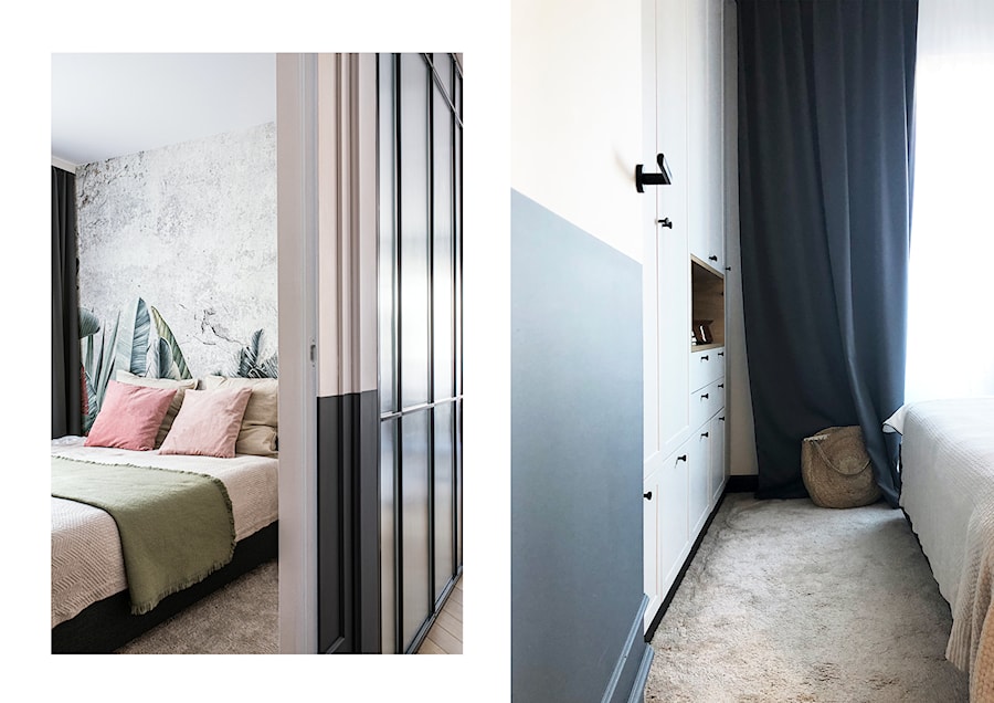 Mieszkanie w Poznaniu - Mała biała szara sypialnia, styl nowoczesny - zdjęcie od COI Pracownia Architektury Wnętrz