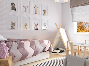 Projekt mieszkania w Krakowie. - Średni biały szary pokój dziecka dla dziecka dla dziewczynki, styl nowoczesny - zdjęcie od COI Pracownia Architektury Wnętrz