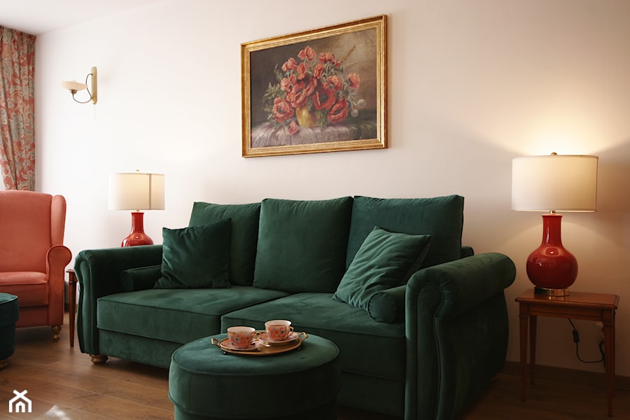 Apartament w złocie w Gdyni - Salon, styl tradycyjny - zdjęcie od WLEKLIŃSKA WNĘTRZA