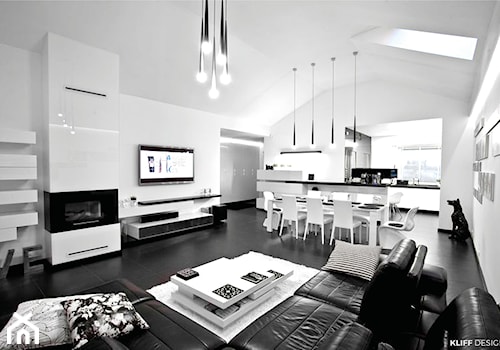 BLACK & WHITE metamorfoza - Salon, styl nowoczesny - zdjęcie od KLIFF DESIGN