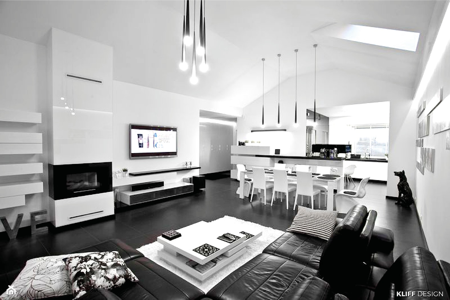 BLACK & WHITE metamorfoza - Salon, styl nowoczesny - zdjęcie od KLIFF DESIGN - Homebook