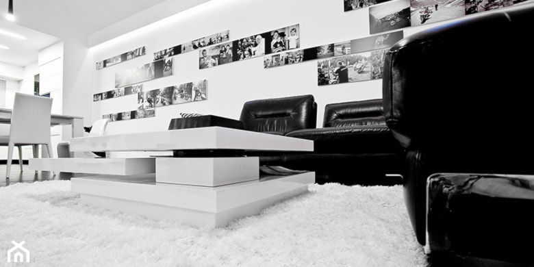 BLACK & WHITE - Salon, styl minimalistyczny - zdjęcie od KLIFF DESIGN