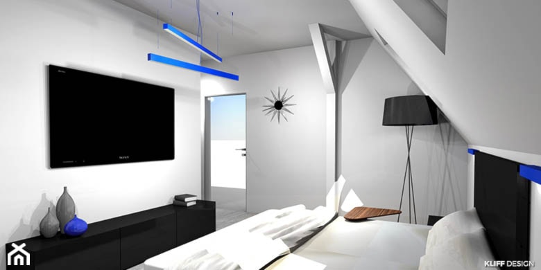 Apartament SQUARE ORANGE - Sypialnia, styl minimalistyczny - zdjęcie od KLIFF DESIGN - Homebook