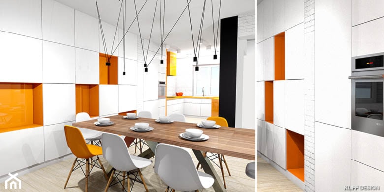 Apartament SQUARE ORANGE - Jadalnia, styl nowoczesny - zdjęcie od KLIFF DESIGN - Homebook