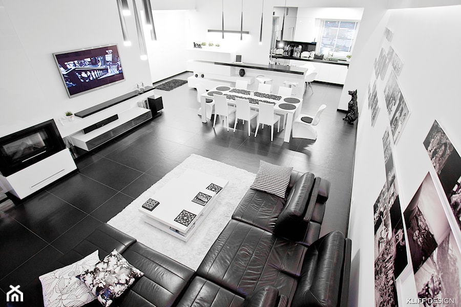 BLACK & WHITE metamorfoza - Salon, styl nowoczesny - zdjęcie od KLIFF DESIGN