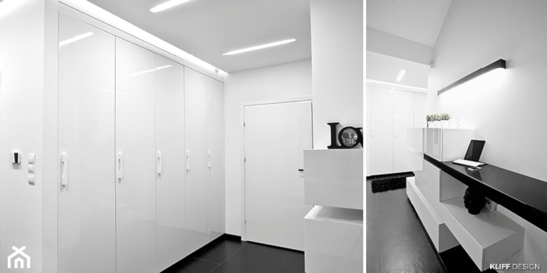 BLACK & WHITE - Hol / przedpokój, styl minimalistyczny - zdjęcie od KLIFF DESIGN