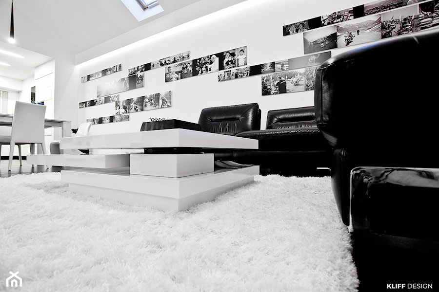 BLACK & WHITE metamorfoza - Salon, styl nowoczesny - zdjęcie od KLIFF DESIGN