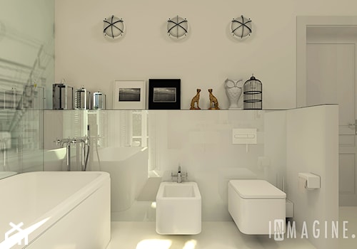biała łazienka - zdjęcie od InMAGINE - Autorska Pracownia Projektowa, Warszawa