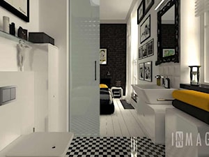 czarno - biała łazienka - zdjęcie od InMAGINE - Autorska Pracownia Projektowa, Warszawa