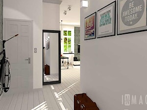 czarno-biały apartament - Hol / przedpokój - zdjęcie od InMAGINE - Autorska Pracownia Projektowa, Warszawa