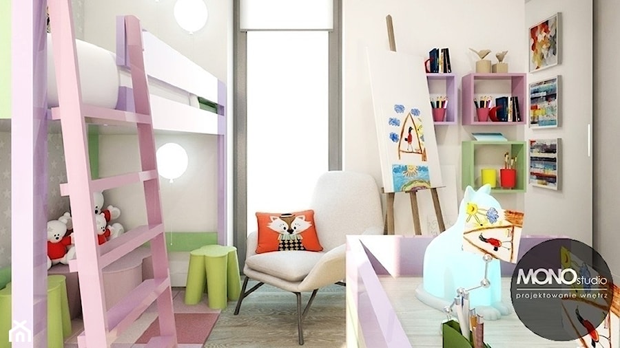 Jasne, przestronne, ale jednocześnie przytulne wnętrza pokoju dla dziecka - zdjęcie od Monostudio Wnętrza