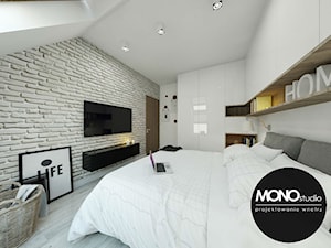 ​Delikatna sypialnia utrzymana w bieli - zdjęcie od Monostudio Wnętrza