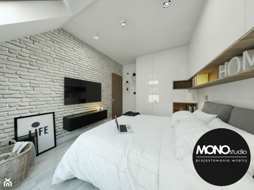 ​Delikatna sypialnia utrzymana w bieli - zdjęcie od Monostudio Wnętrza - Homebook