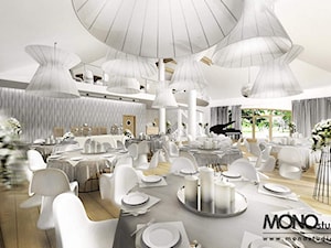 Ekskluzywna, nowoczesna aranżacja restauracji. - zdjęcie od Monostudio Wnętrza