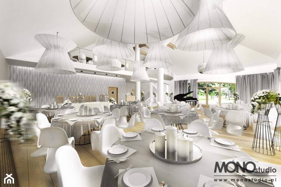 Ekskluzywna, nowoczesna aranżacja restauracji. - zdjęcie od Monostudio Wnętrza - Homebook