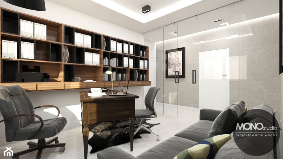 Domowe biuro w mieszkaniu krakowskiego przedsiębiorcy - zdjęcie od Monostudio Wnętrza - Homebook