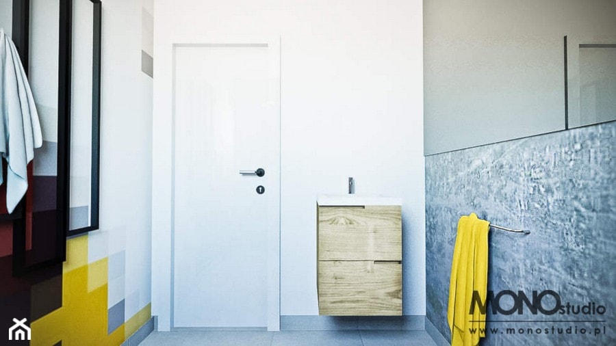 Oryginalna łazienka dla kreatywnego singla - zdjęcie od Monostudio Wnętrza
