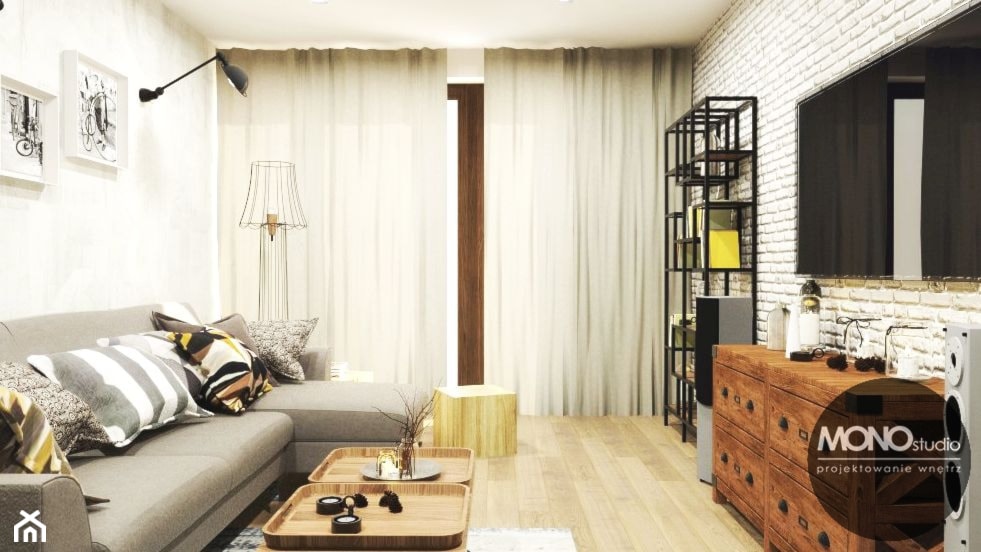 Komfortowe, niezwykle ciepłe wnętrza mieszkania na Czarodziejskiej sprzyjają relaksowi. - zdjęcie od Monostudio Wnętrza - Homebook