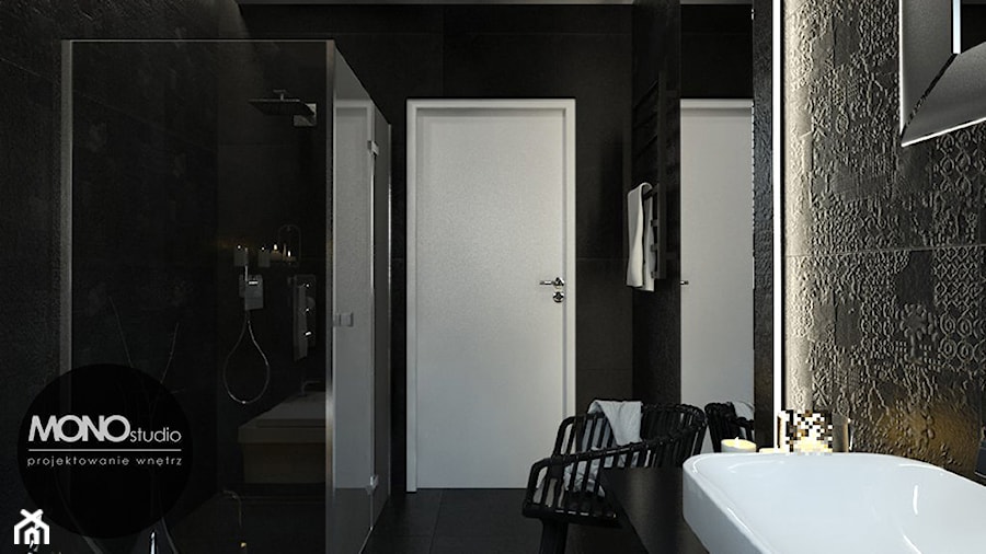 Łazienka z czarnym charakterem - zdjęcie od Monostudio Wnętrza