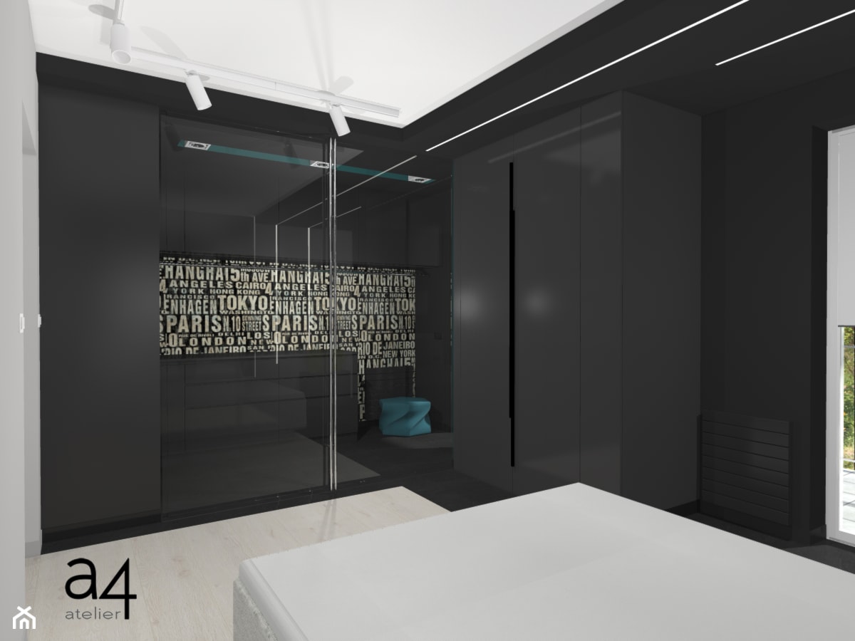 Projekt garderoby połączonej z sypialnią - zdjęcie od A4 Atelier projektowanie wnętrz - Homebook