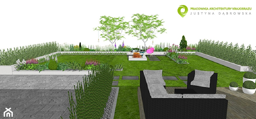 Nowoczesny ogród w Szczecinie. - Ogród, styl minimalistyczny - zdjęcie od PracowniaDabrowska
