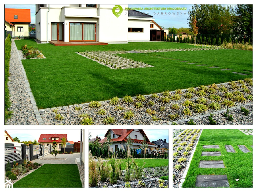 Nowoczesny, minimalistyczny ogród. - Duży ogród za domem, styl minimalistyczny - zdjęcie od PracowniaDabrowska
