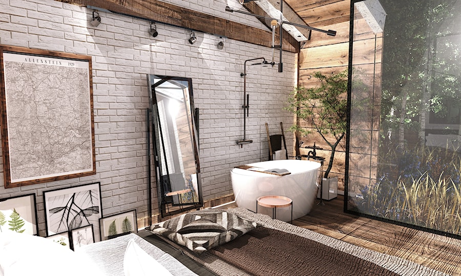 Konkurs dla architektów - Duża jako pokój kąpielowy łazienka, styl industrialny - zdjęcie od STEGU