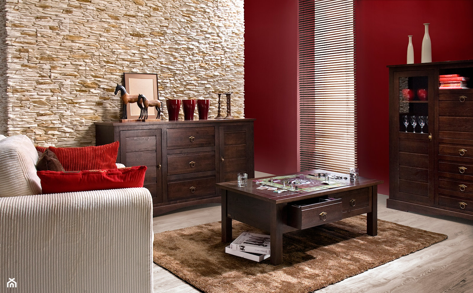Kamień dekoracyjny Colorado - Średni beżowy czerwony salon, styl tradycyjny - zdjęcie od STEGU - Homebook