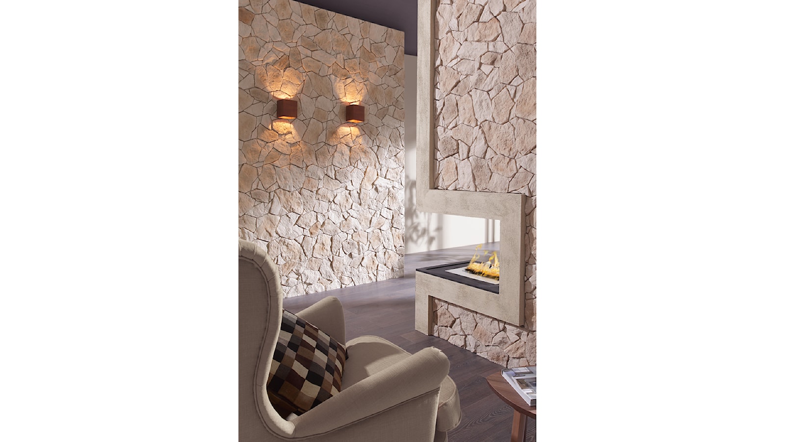 Kamień dekoracyjny Nanga - Mały brązowy salon - zdjęcie od STEGU - Homebook