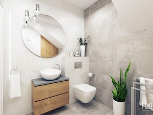 ŁAZIENKA 2 ZABIERZÓW - Średnia na poddaszu łazienka, styl glamour - zdjęcie od FORMA - Pracownia Architektury Wnętrz