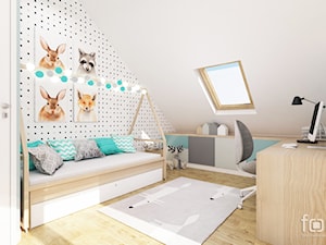 POKÓJ DZIECIĘCY - Duży biały pokój dziecka dla nastolatka dla dziewczynki, styl nowoczesny - zdjęcie od FORMA - Pracownia Architektury Wnętrz
