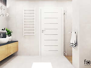 ŁAZIENKA BOLECHOWICE II - Średnia bez okna z lustrem łazienka, styl nowoczesny - zdjęcie od FORMA - Pracownia Architektury Wnętrz