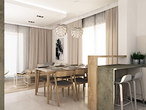 DOM - Średnia biała jadalnia w salonie, styl nowoczesny - zdjęcie od FORMA - Pracownia Architektury Wnętrz