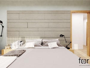 SYPIALNIA LUBLIN - Duża biała szara sypialnia, styl nowoczesny - zdjęcie od FORMA - Pracownia Architektury Wnętrz