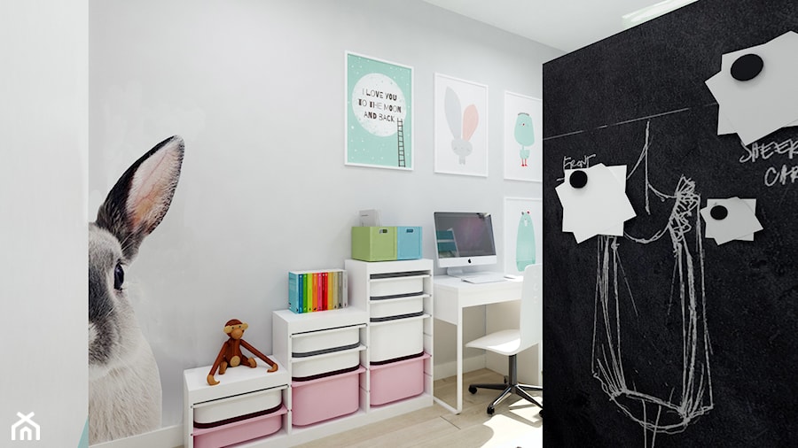 POKÓJ DZIEWCZYNEK - Średni czarny szary pokój dziecka dla nastolatka dla dziewczynki, styl nowoczesny - zdjęcie od FORMA - Pracownia Architektury Wnętrz