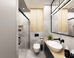 ŁAZIENKA 1 WIELICKA - Średnia szara łazienka w bloku w domu jednorodzinnym bez okna, styl nowoczes ... - zdjęcie od FORMA - Pracownia Architektury Wnętrz - Homebook