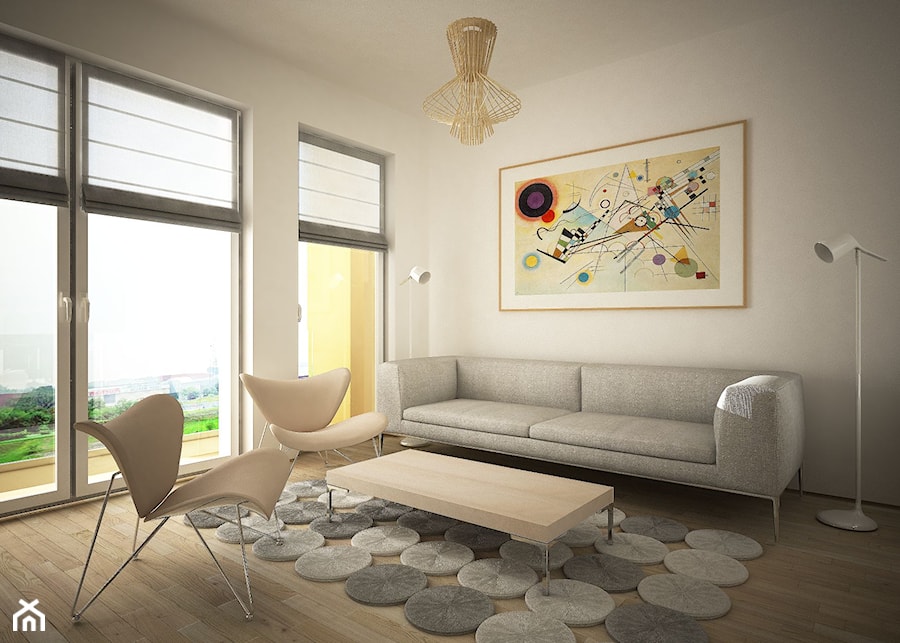 Ciepły minimalizm - Salon, styl minimalistyczny - zdjęcie od FORMA - Pracownia Architektury Wnętrz