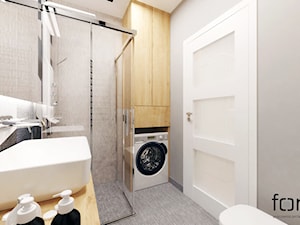 ŁAZIENKA KOBIERZYŃSKA - Średnia bez okna z pralką / suszarką łazienka, styl nowoczesny - zdjęcie od FORMA - Pracownia Architektury Wnętrz